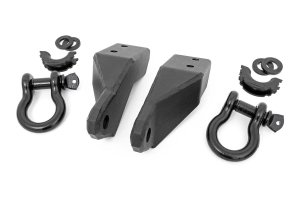 Toyota Tundra Tow Hook to Shackle Conversion Kit - Front - Rough Country - Black - '07-'21 Toyota Tundra Tow Hook to Shackle Conversion Kit - Front - Rough Country - Black - '07-'21